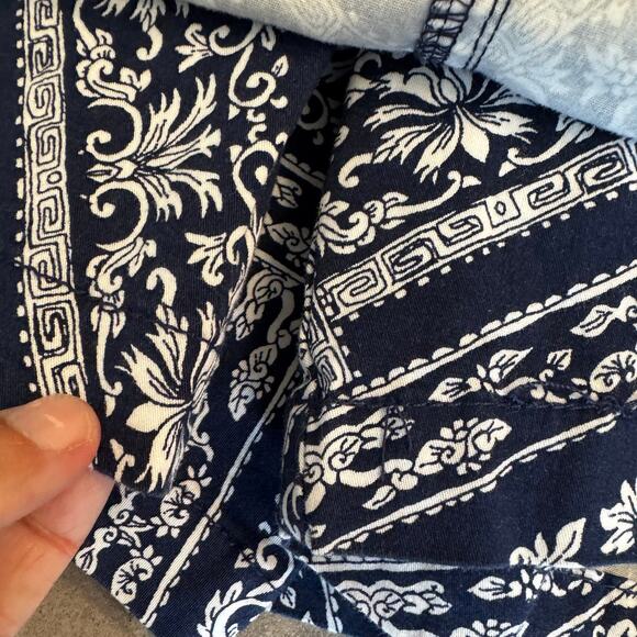 Karen Scott 20W Plus Navy White Geometric Floral Skort Cotton - Picture 3 of 6